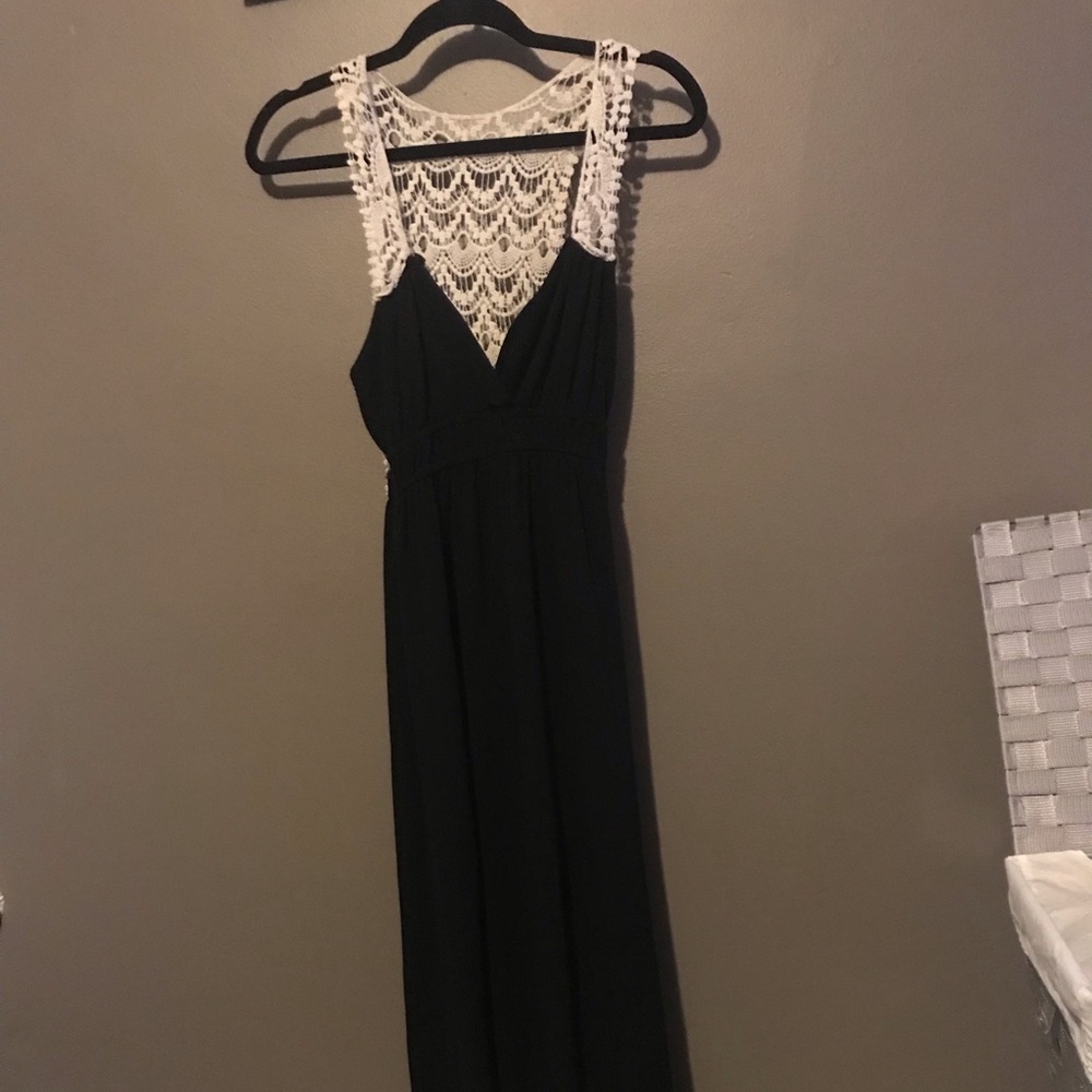 Beautiful black maxi dress with lace back detail